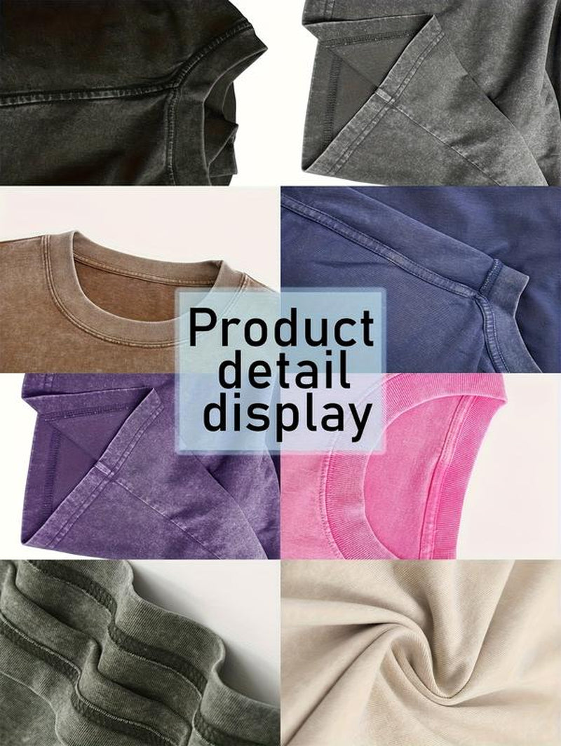 Men'S & Women'S Oversized 230Gsm Heavyweight Washed T-Shirt GOD IS GOOD Double-Sided Graphic Print Retro Vintage Streetwear Loose Fit round Neck Short Sleeve 100% Cotton