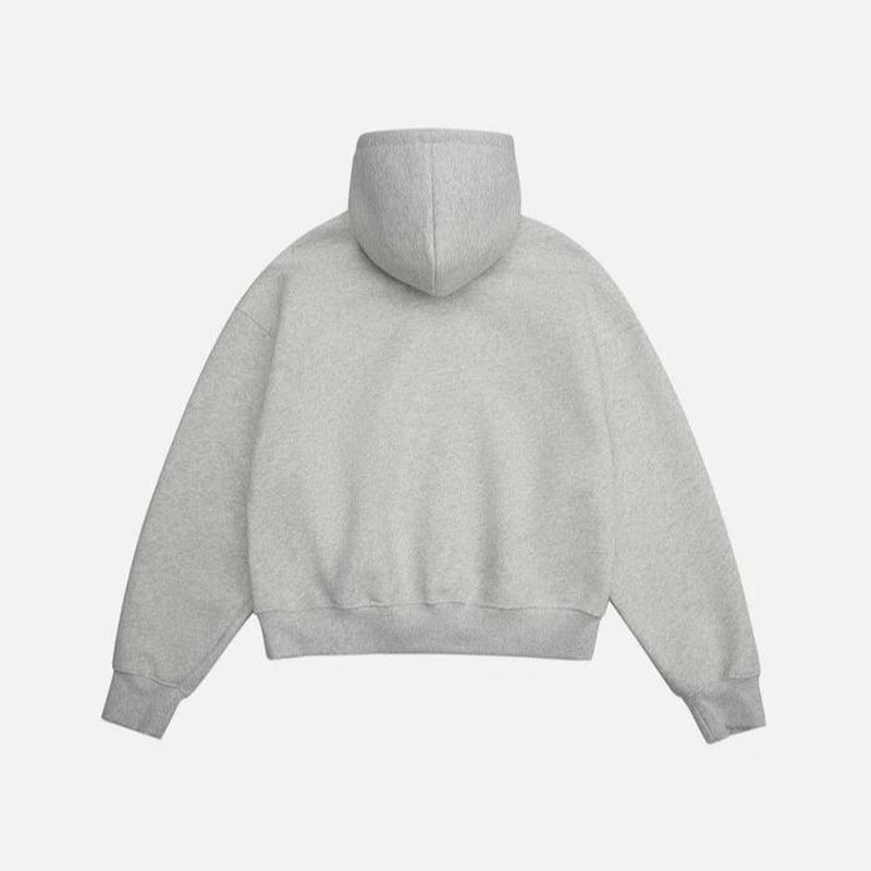 Aelfric Eden Oversized Boxy Hoodie Minimalist Solid Pullover with Embroidered Heart Unisex Long Sleeve Hooded Sweatshirt Y2K Aesthetic Streetwear