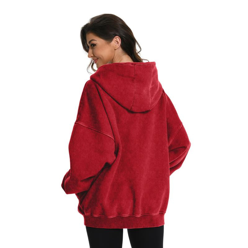 FAIABLE Unisex Oversized Sweatshirt with Double Zippers – Casual Long Sleeve Crewneck Hoodie for Women and Men – Fashion Streetwear Style Pullover Jacket – Lightweight and Comfortable Layer – Trendy Zip up Hoodie with Relaxed Fit Baggy Menswear