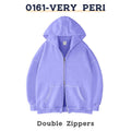 FAIABLE Unisex Oversized Sweatshirt with Double Zippers – Casual Long Sleeve Crewneck Hoodie for Women and Men – Fashion Streetwear Style Pullover Jacket – Lightweight and Comfortable Layer – Trendy Zip up Hoodie with Relaxed Fit Baggy Menswear