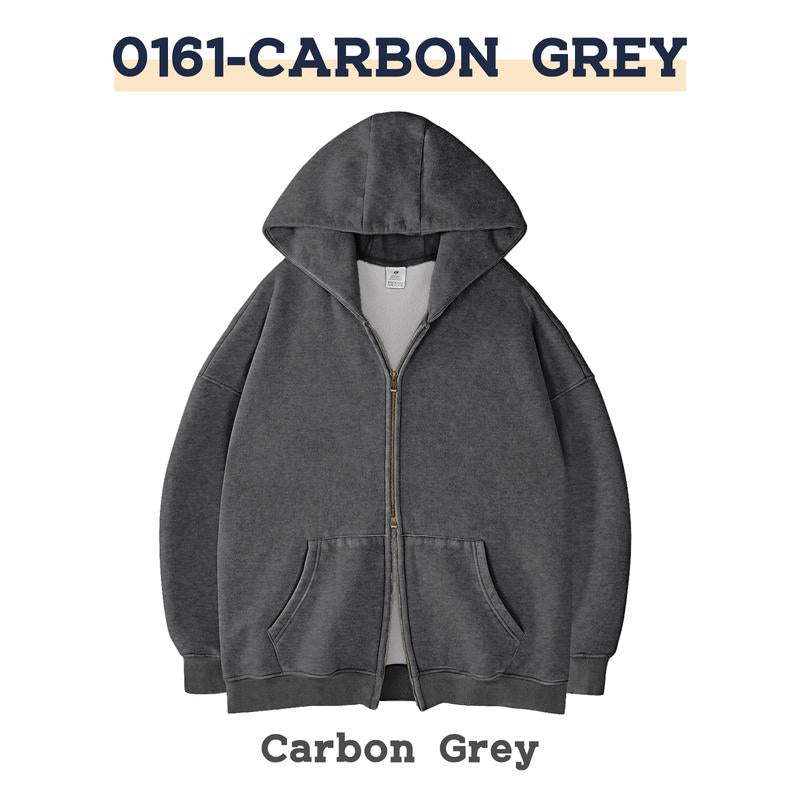 FAIABLE Unisex Oversized Sweatshirt with Double Zippers – Casual Long Sleeve Crewneck Hoodie for Women and Men – Fashion Streetwear Style Pullover Jacket – Lightweight and Comfortable Layer – Trendy Zip up Hoodie with Relaxed Fit Baggy Menswear